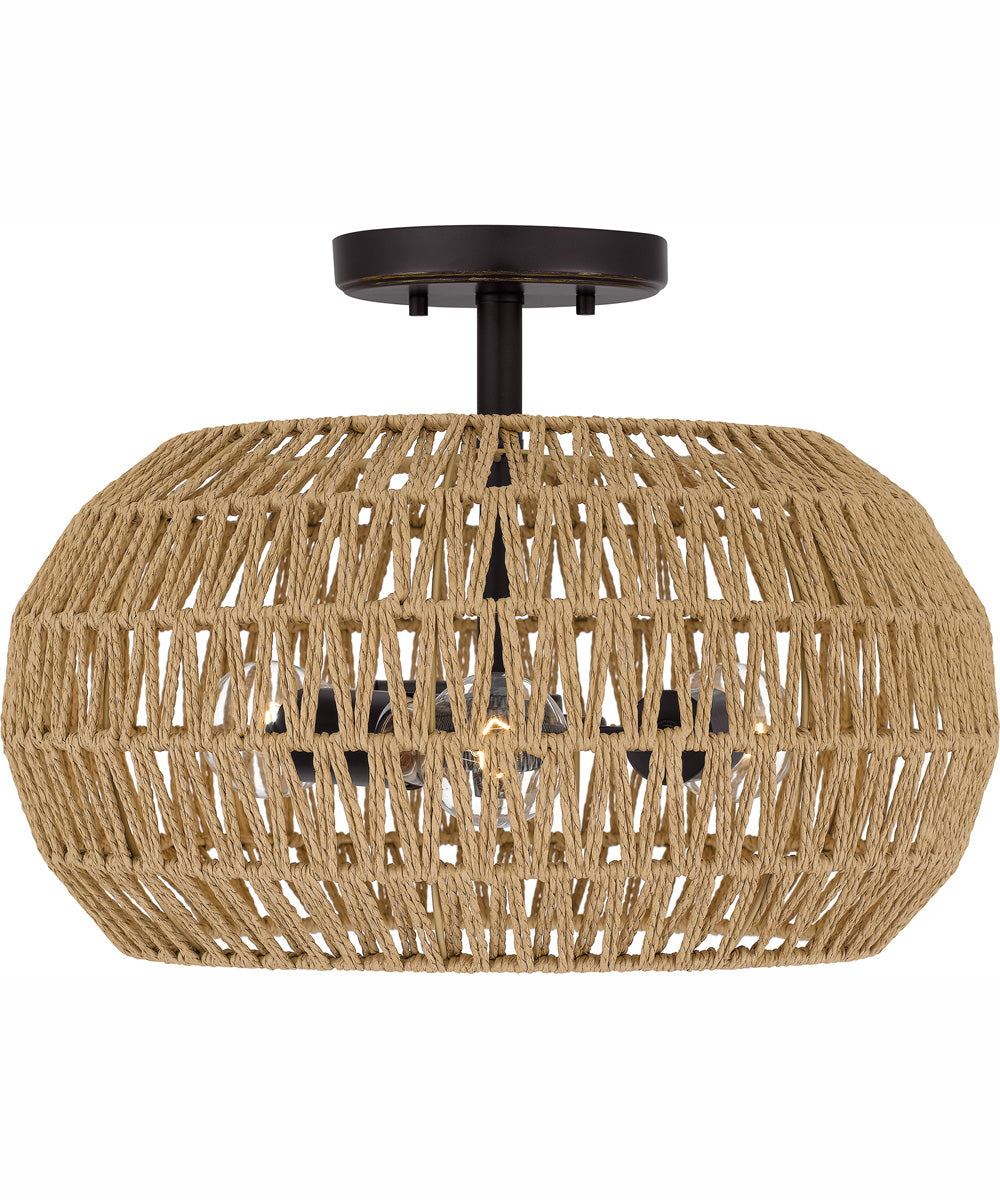 Quoizel Semi-Flush Mount Medium 3-light Semi Flush Mount Palladian Bronze