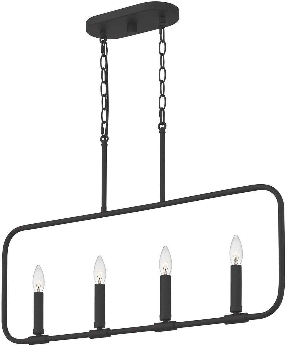 Abner 4-light Island Light Matte Black