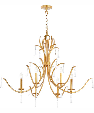 Majesty 6-light Chandelier Gold Leaf