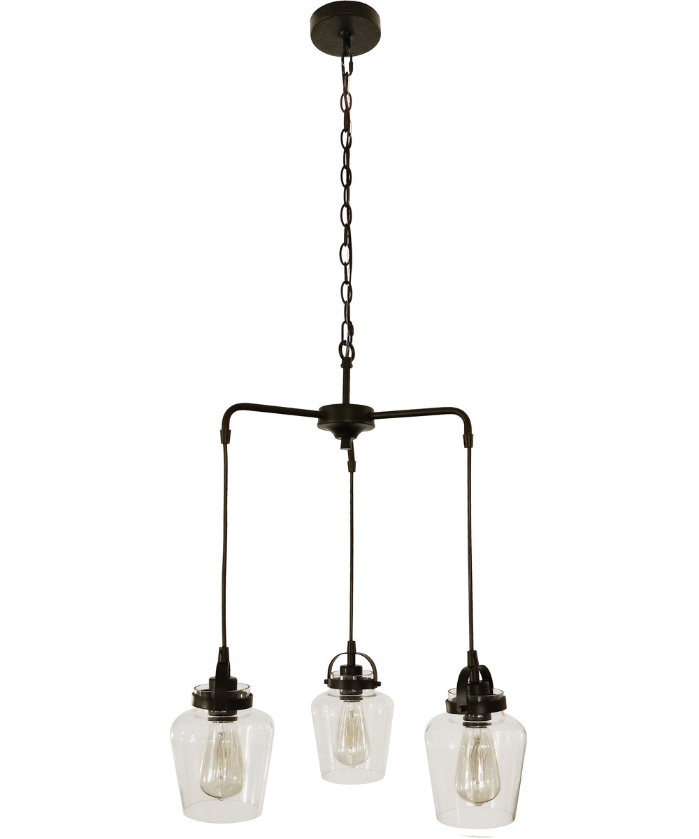Trystan 3-Light Chandelier Flat Black
