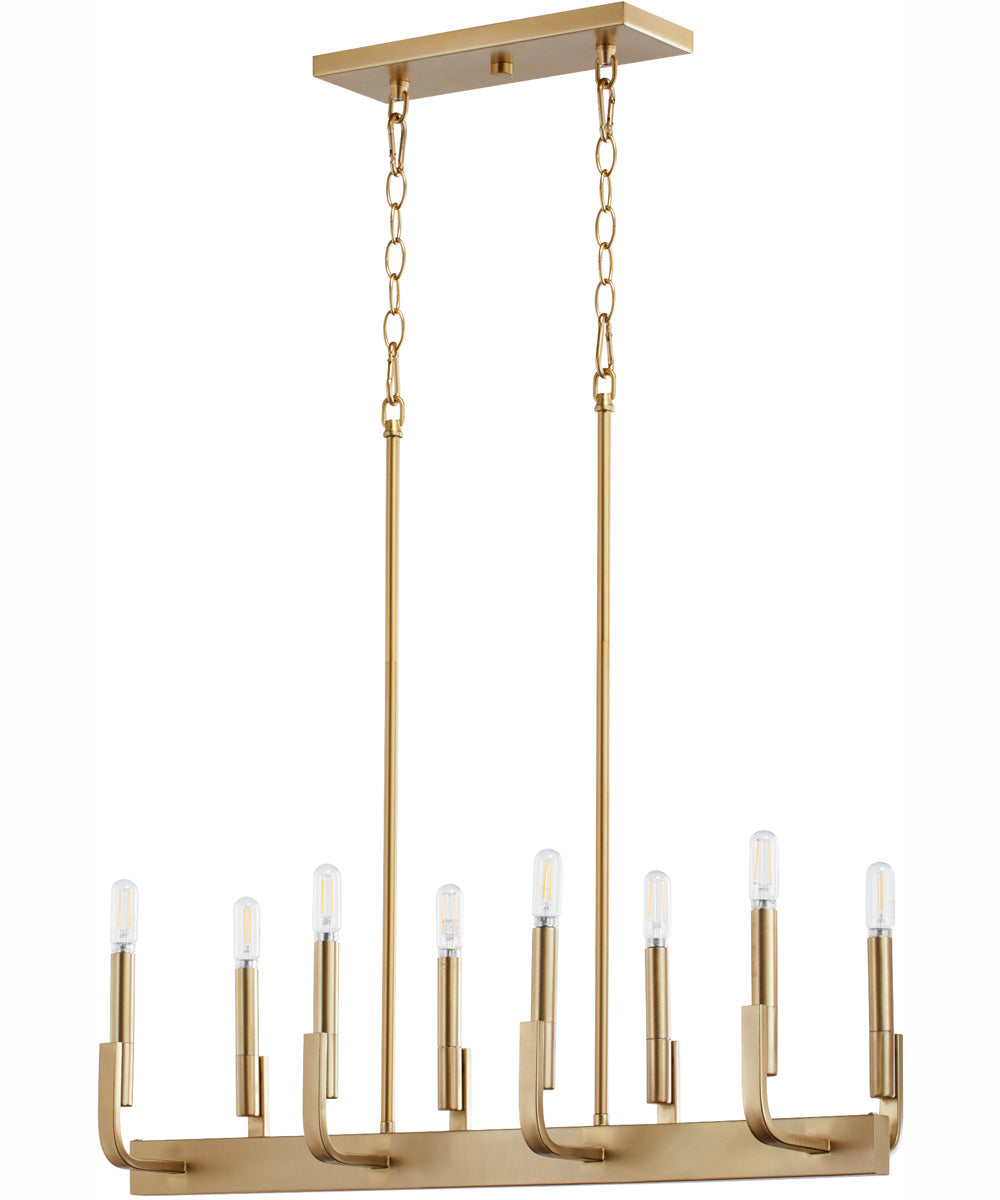 Tempo 8-light Kitchen Island Light Aged Brass