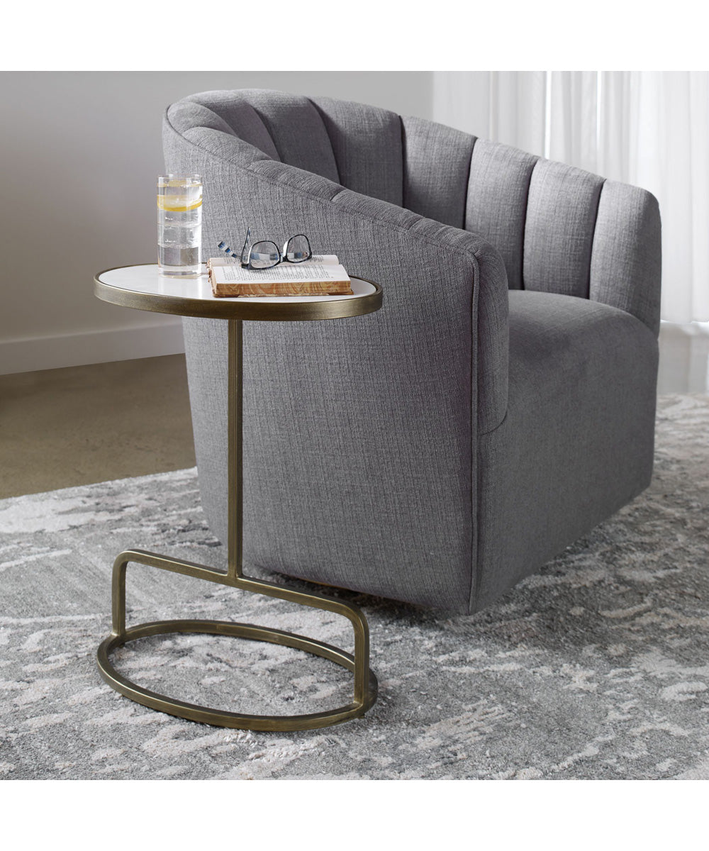 Jessenia White Marble Accent Table