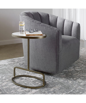 Jessenia White Marble Accent Table