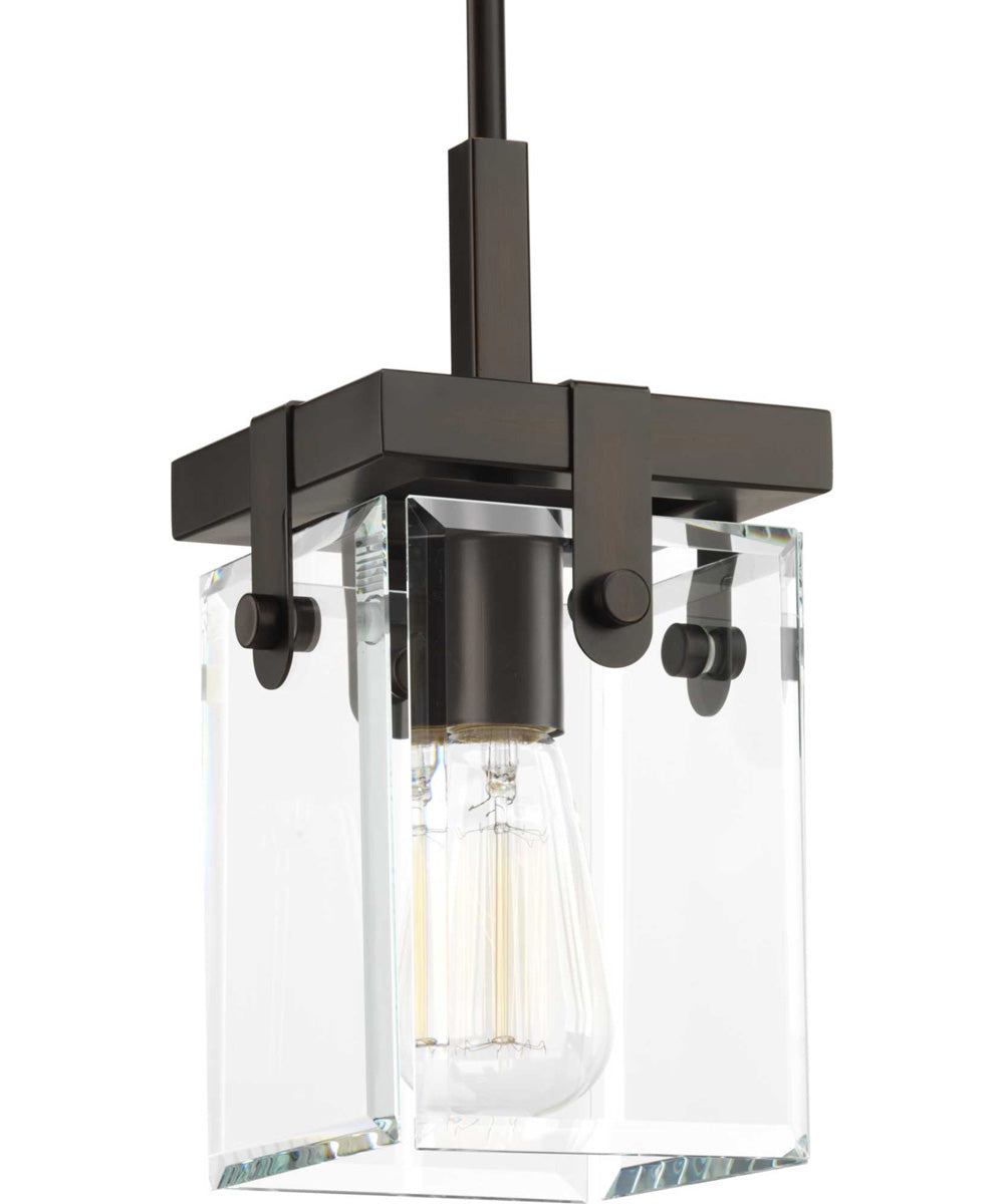 Glayse 1-Light Clear Glass Luxe Pendant Light Antique Bronze