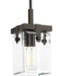 Glayse 1-Light Clear Glass Luxe Pendant Light Antique Bronze