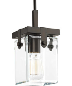 Glayse 1-Light Clear Glass Luxe Pendant Light Antique Bronze