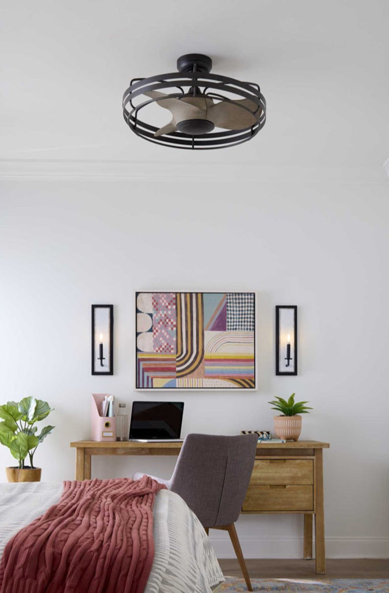 Bastrop 26" Indoor/Outdoor 3-Blade Transitional Ceiling Fan with 3 Speed Remote Control Matte Black