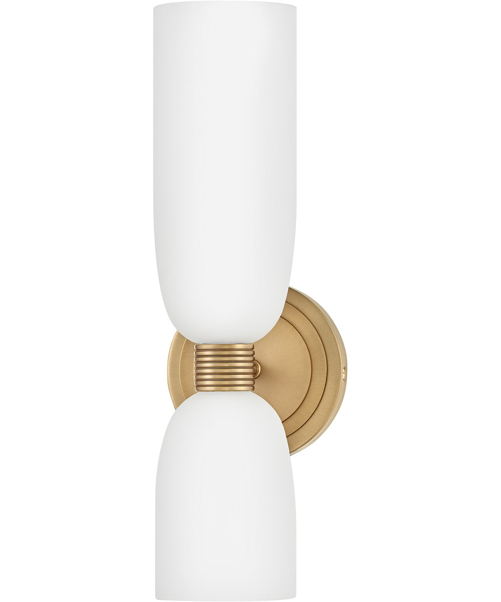 Tallulah 2-Light Medium Two Light Sconce in Lacquered Brass