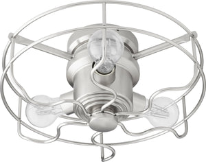 14"W Windmill 3-light LED Ceiling Fan Light Kit Satin Nickel