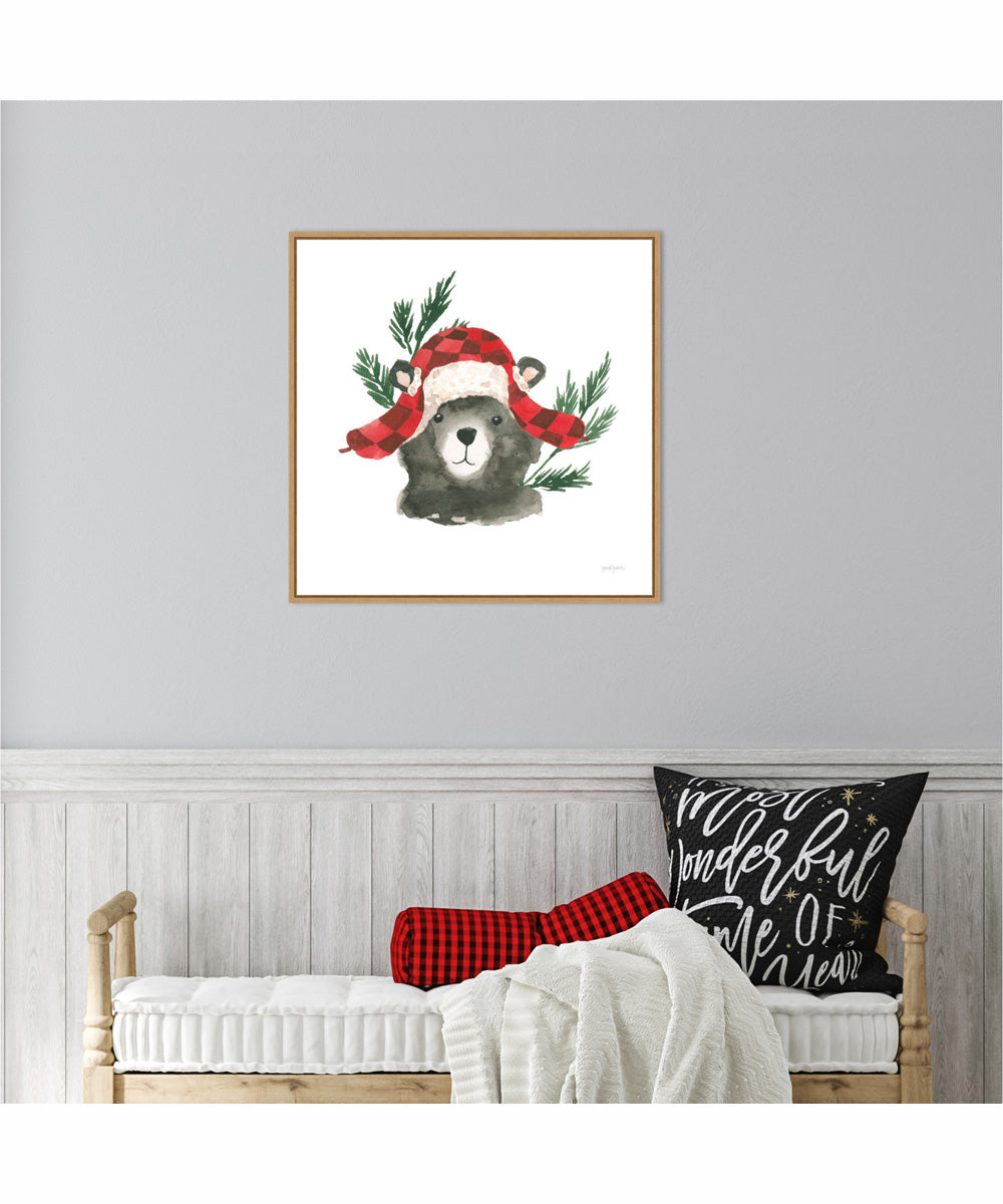 Framed Critter Greetings V by Jenaya Jackson Canvas Wall Art Print (22  W x 22  H), Sylvie Maple Frame