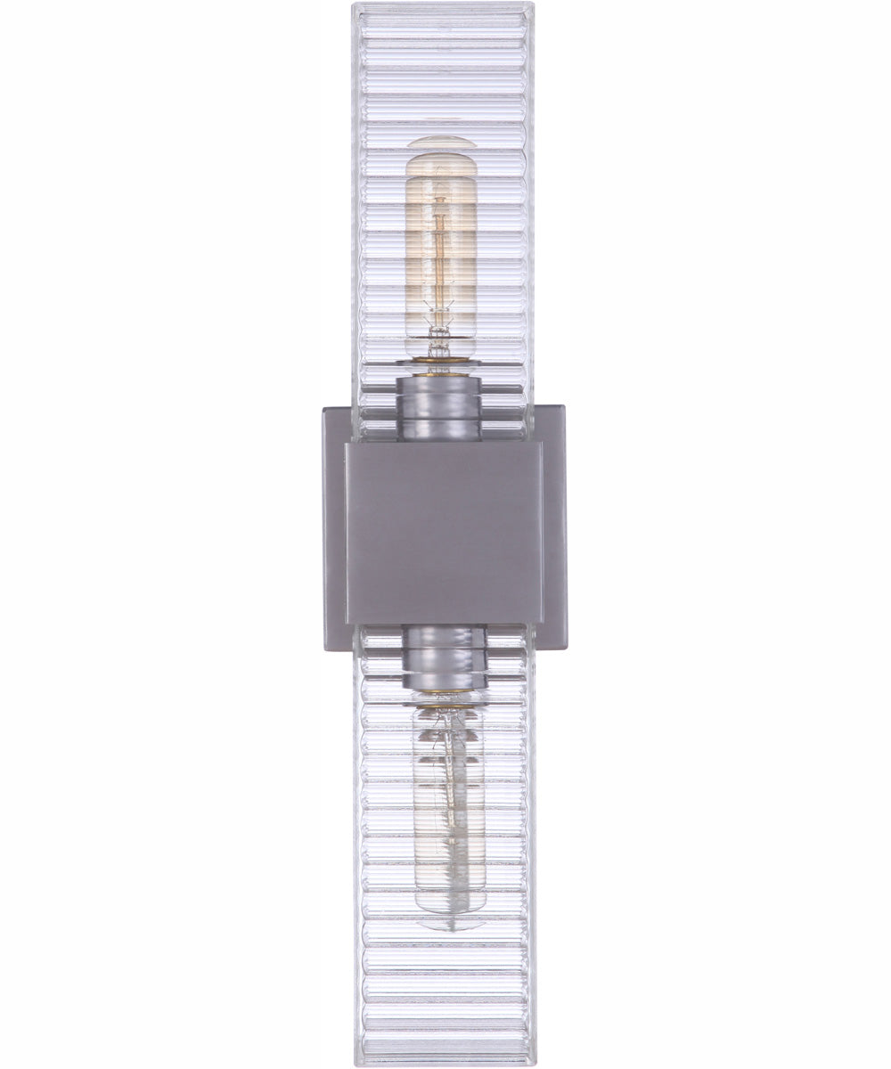 Ridge 2-Light Wall Sconce Satin Aluminum