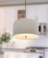 16" W 2 Light Pendant Light Oatmeal Linen Drum Shade with Diffuser, Black Cord