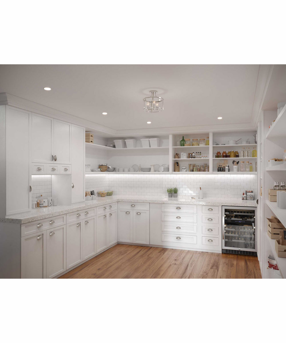 Gilliam 13 in. 3-Light New Traditional Semi-Flush Mount Brushed Nickel