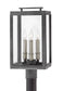 20"H Sutcliffe 3-Light LED Outdoor Pier Post Light in Aged Zinc
