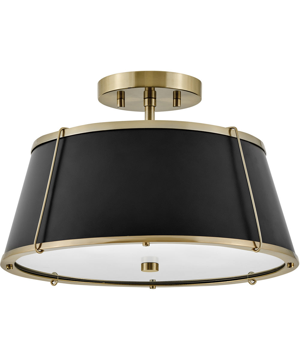 Clarke 2-Light Medium Semi-Flush Mount in Warm Brass