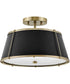 Clarke 2-Light Medium Semi-Flush Mount in Warm Brass