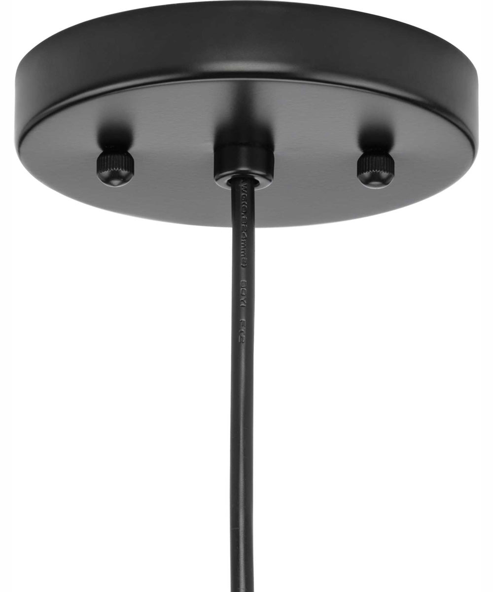 Hinton 1-Light Brushed Nickel Modern Farmhouse Pendant Matte Black