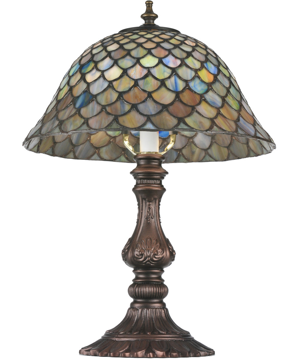 17"H Fish Scale Shell Base Accent Lamp