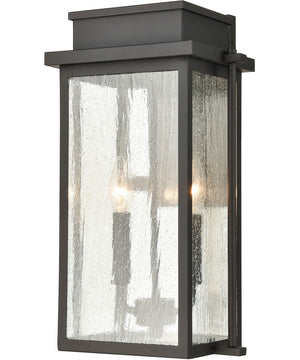 Braddock 2-Light Outdoor Sconce Architectural Bronze/Seedy Glass Enclosure