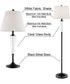 Freida 1-Light 3Pcs Floor & Table Lamp Set Black/White Shade