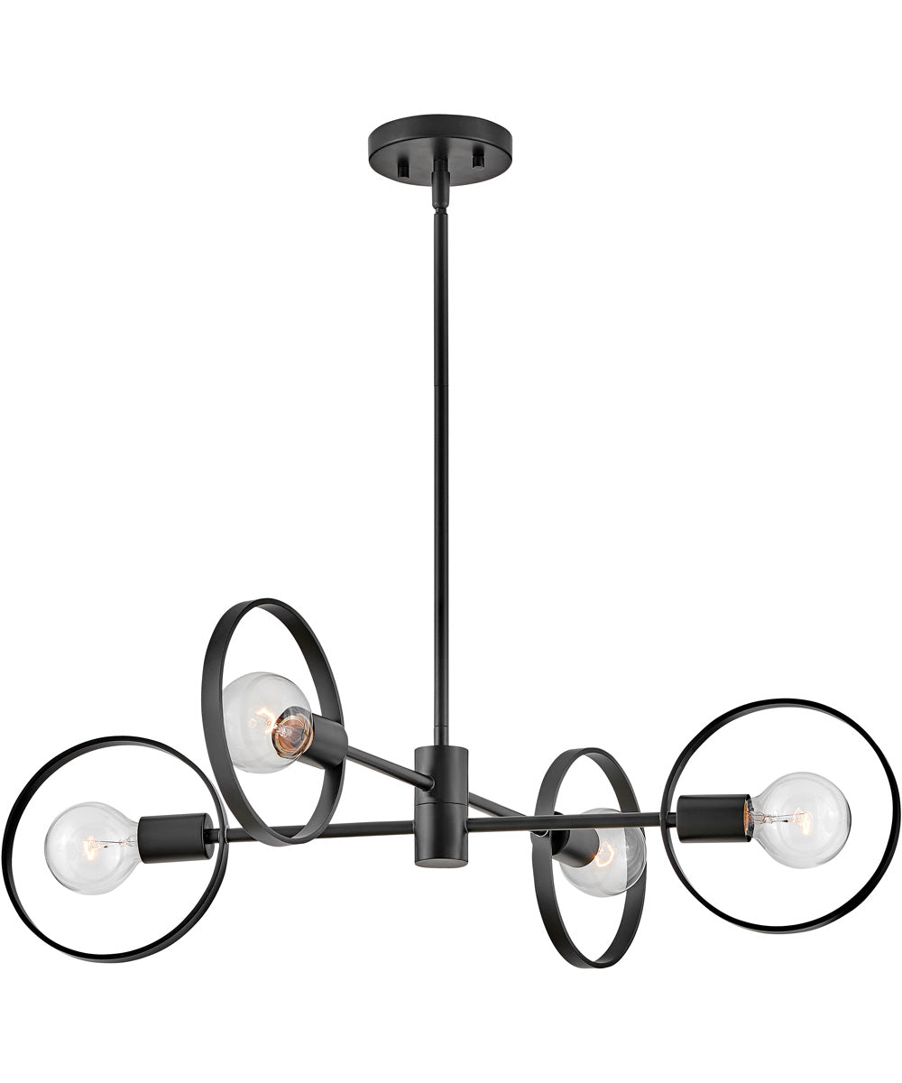 Desi 4-Light Medium Single Tier in Black