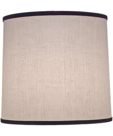 12x13x12 White with Black Trim Aberdeen Deep Drum Hardback Lampshade