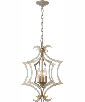 Delray 15'' Wide 3-Light Pendant - Aged Silver