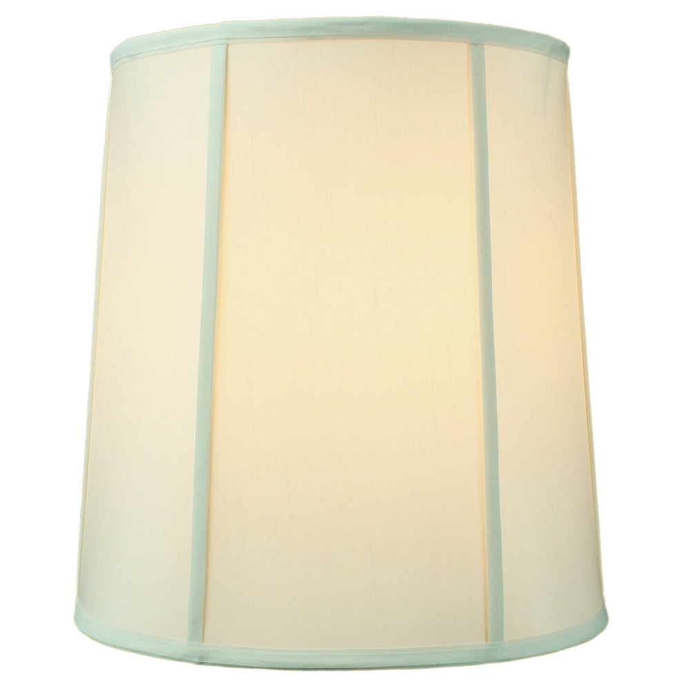 14"W x 15"H Drum Lampshade with Piping Eggshell