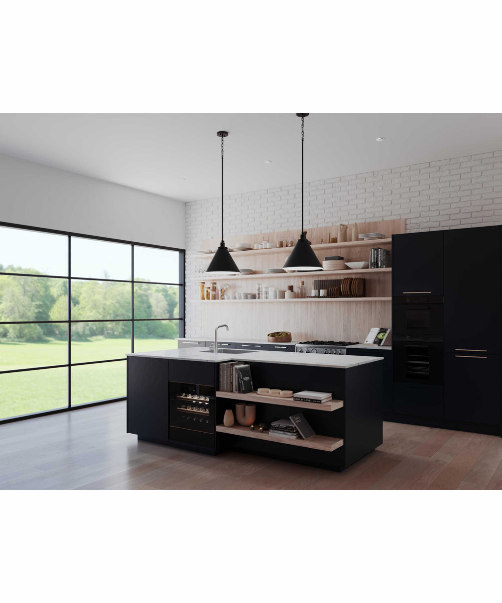 Hinton 1-Light Modern Farmhouse Pendant Matte Black