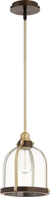 10"W 1-light Pendant Aged Brass w/ Oiled Bronze