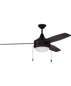 52" Phaze 3 Blade 2-Light Ceiling Fan Flat Black