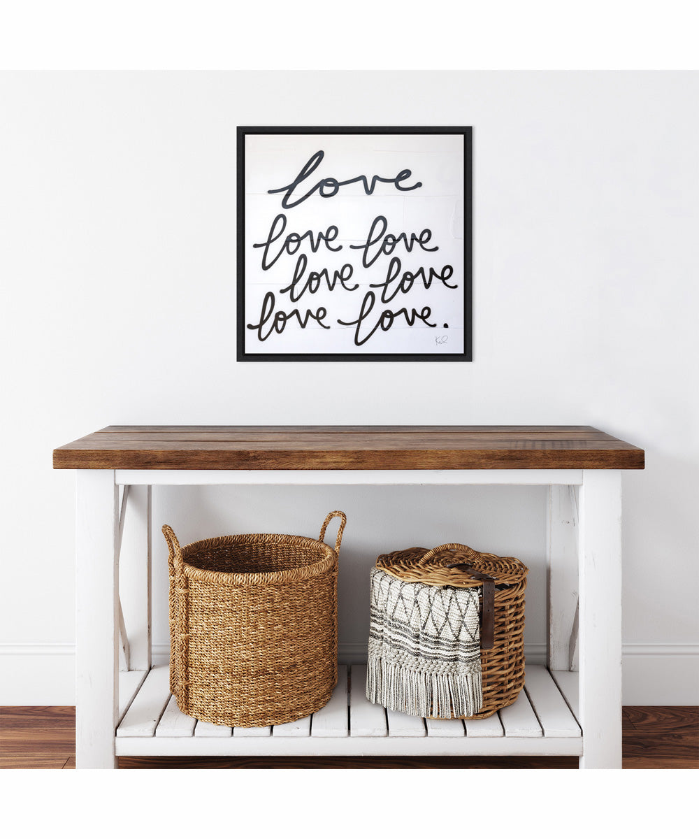 Framed Love Times Seven Sq by Kent Youngstrom Canvas Wall Art Print (22  W x 22  H), Sylvie Black Frame