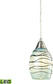 5"W Vines 1-Light LED Pendant Satin Nickel/Mint Glass