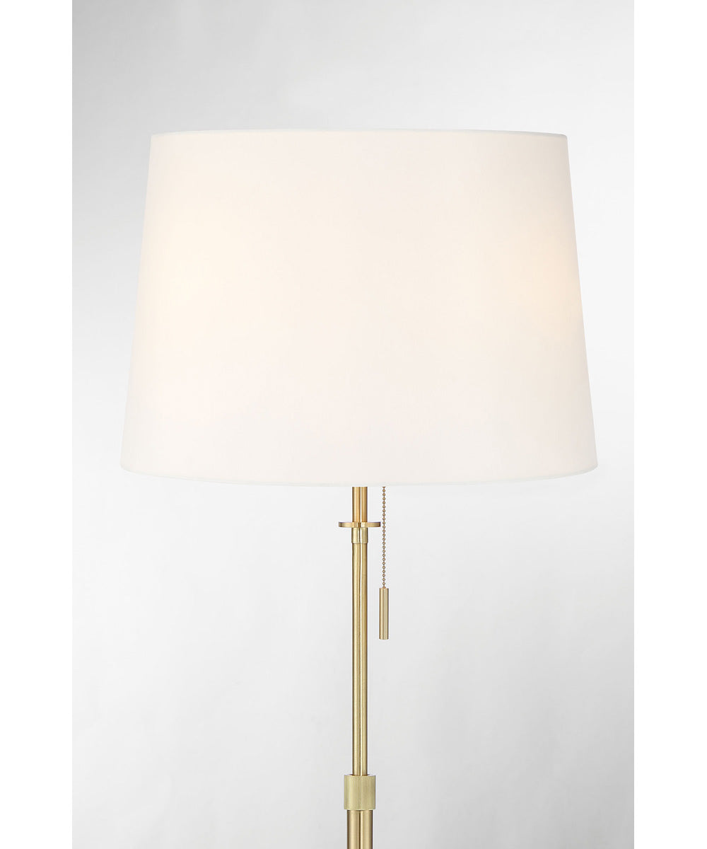 X3 3-Light  Floor Lamp Satin Brass / White Shade