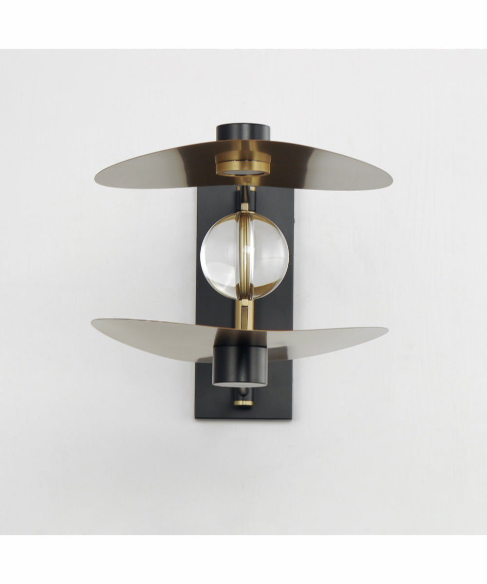 Pearl 2-Light LED Sconce Black / Natural Aged Brass