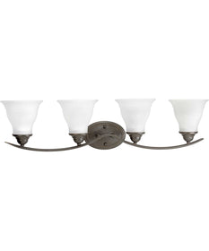 Trinity 4-Light Etched Glass Traditional Bath Vanity Light Antique Bronze