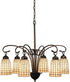 28"W Terra Bone 6 Light Chandelier