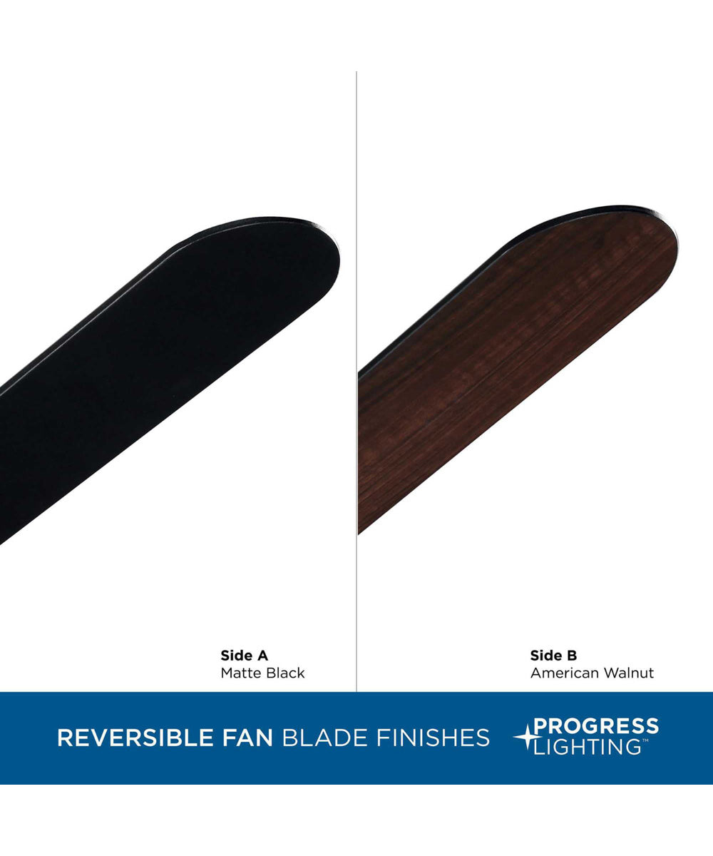 Claret 5-Blade Reversible Matte Black/American Walnut 54-Inch Ceiling Fan Brushed Nickel