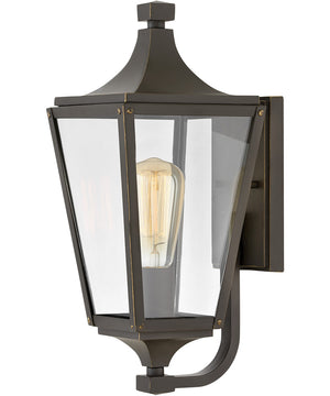 Jaymes 1-Light Small Outdoor Wall Mount Lantern in Oil Rubbed Bronze