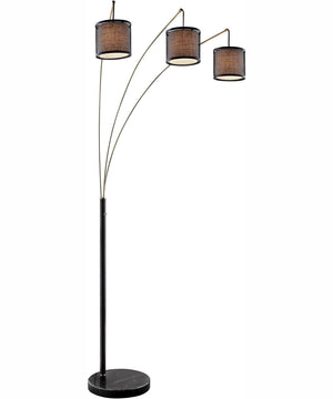 Elena 3-Light 3-Light Arch Lamp Coffee/Metal Net Shade/Fabric