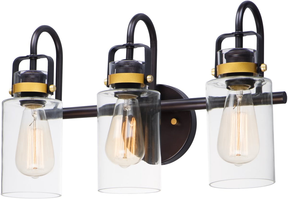 18"W Magnolia 3-Light Bath Vanity Bronze / Gold