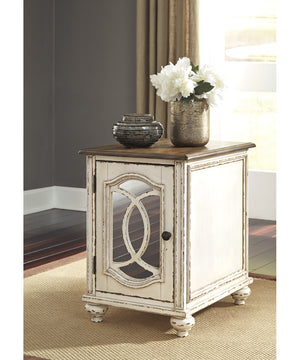 25"H Realyn Chair Side End Table White/Brown