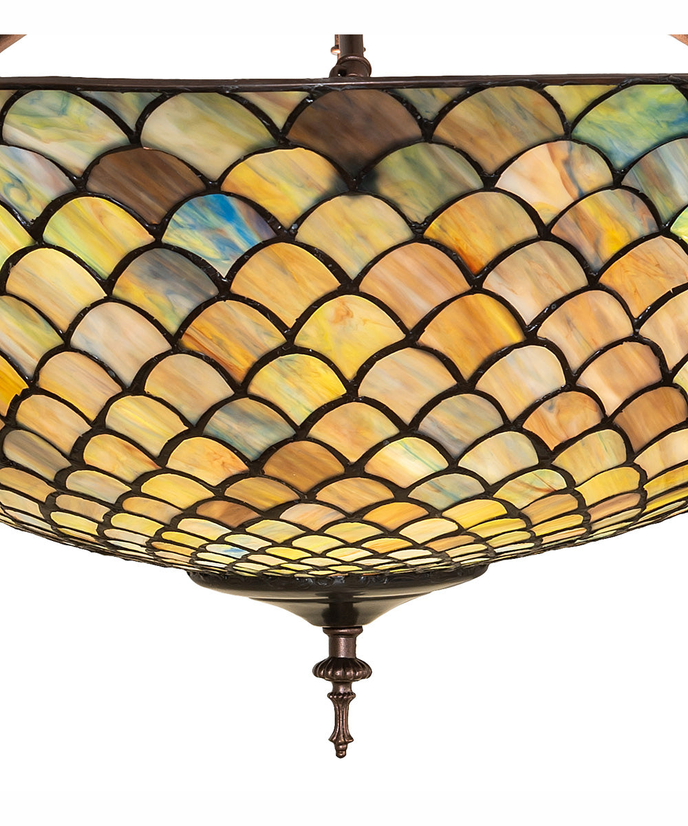 24" Wide Tiffany Fishscale Flushmount