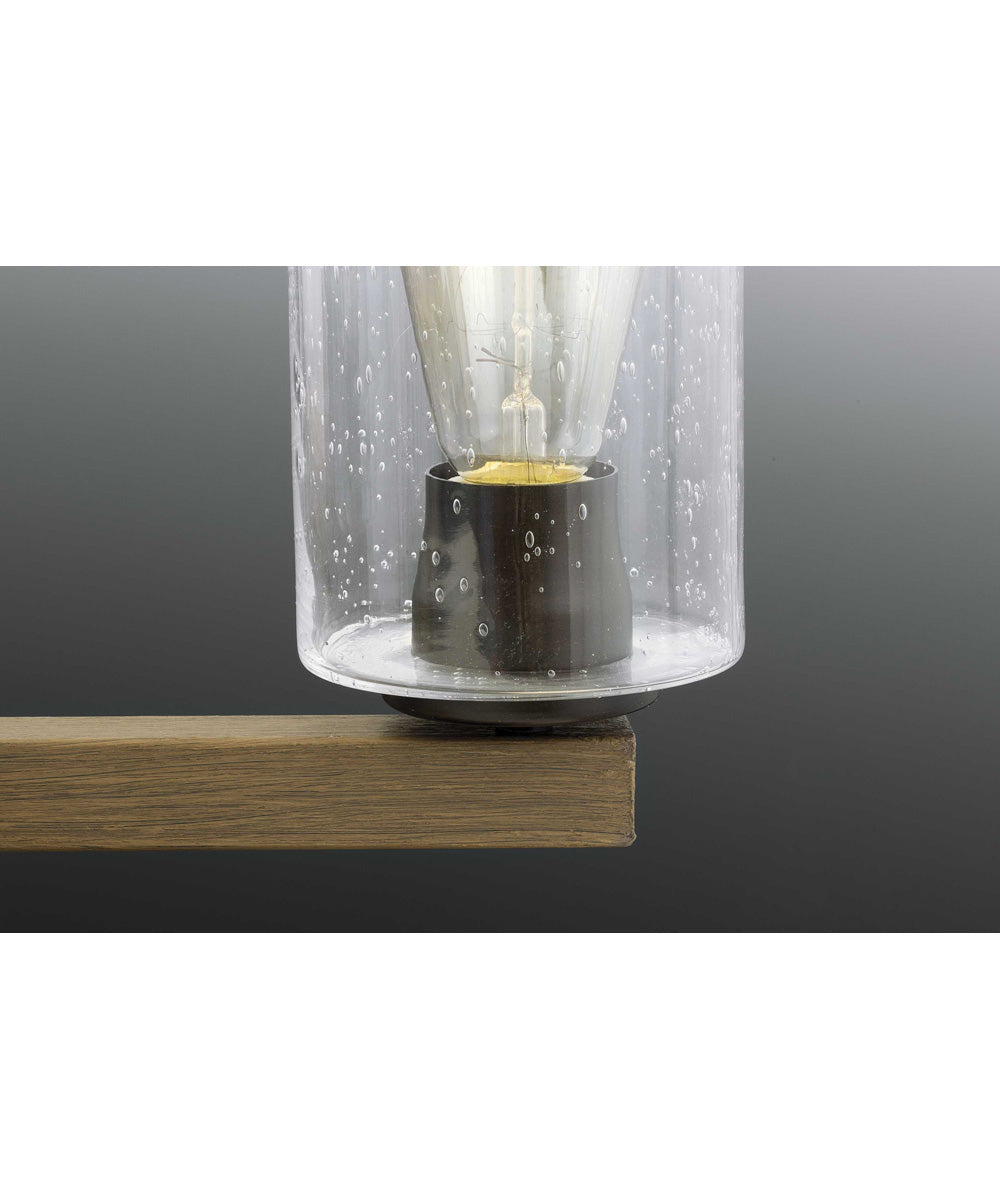 Barnes Mill 3-Light Clear Seeded Glass Farmhouse Bath Vanity Light Antique Bronze