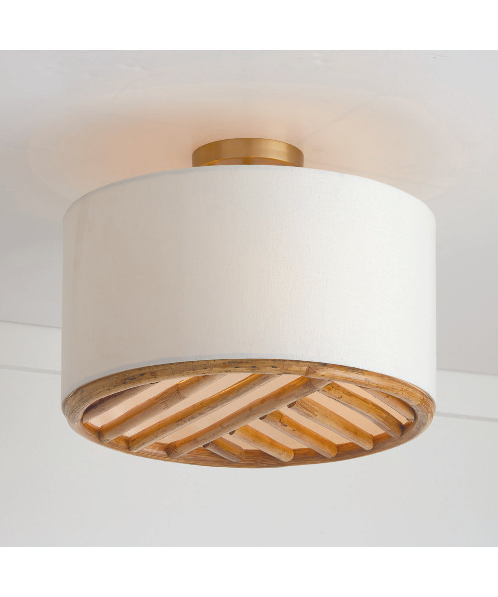 Soleil 3-Light Semi-Flush Matte Brass