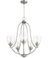 24"W Barkley 5-light Chandelier Satin Nickel w/ Clear/Seeded
