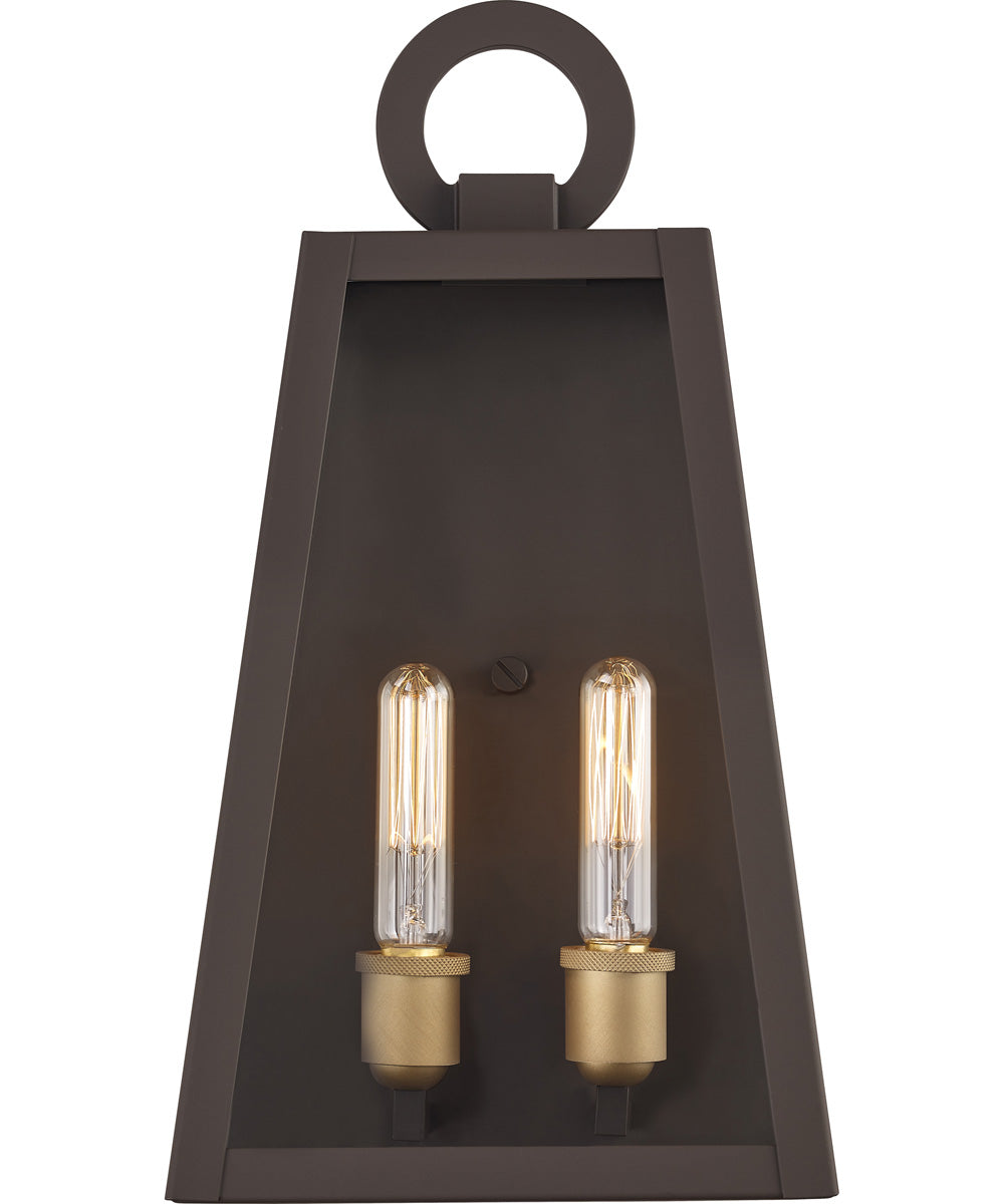 Poplar Point Large 2-light Outdoor Wall Light  Coastal Armour Aluminum Old Bronze