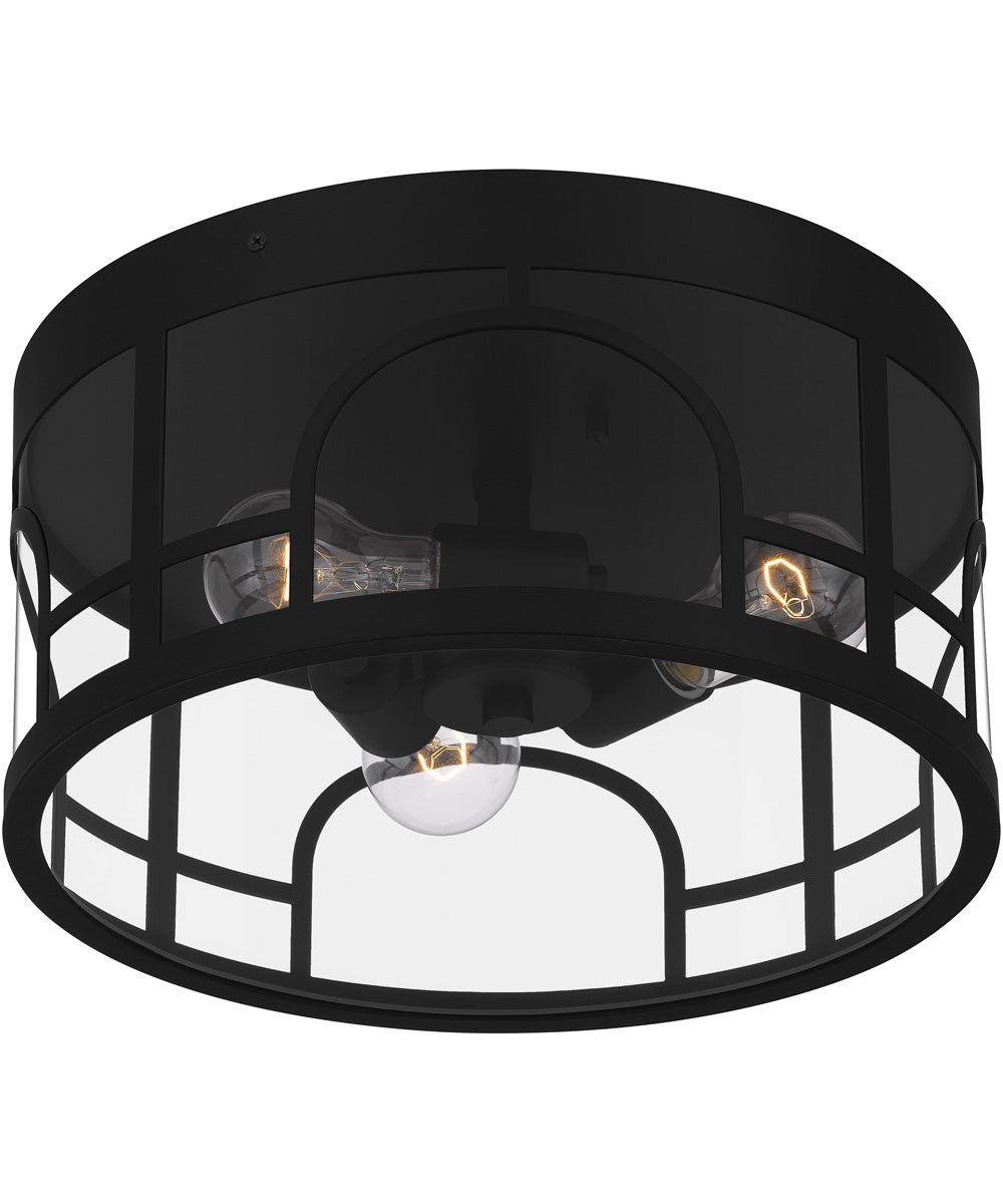 Brampton 3-light Flush Mount Matte Coastal Armour Aluminum Black