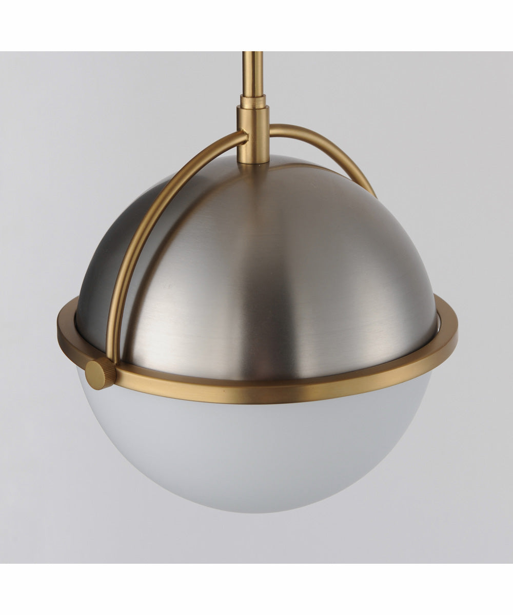 Duke 10 inch Single Pendant Satin Nickel / Satin Brass