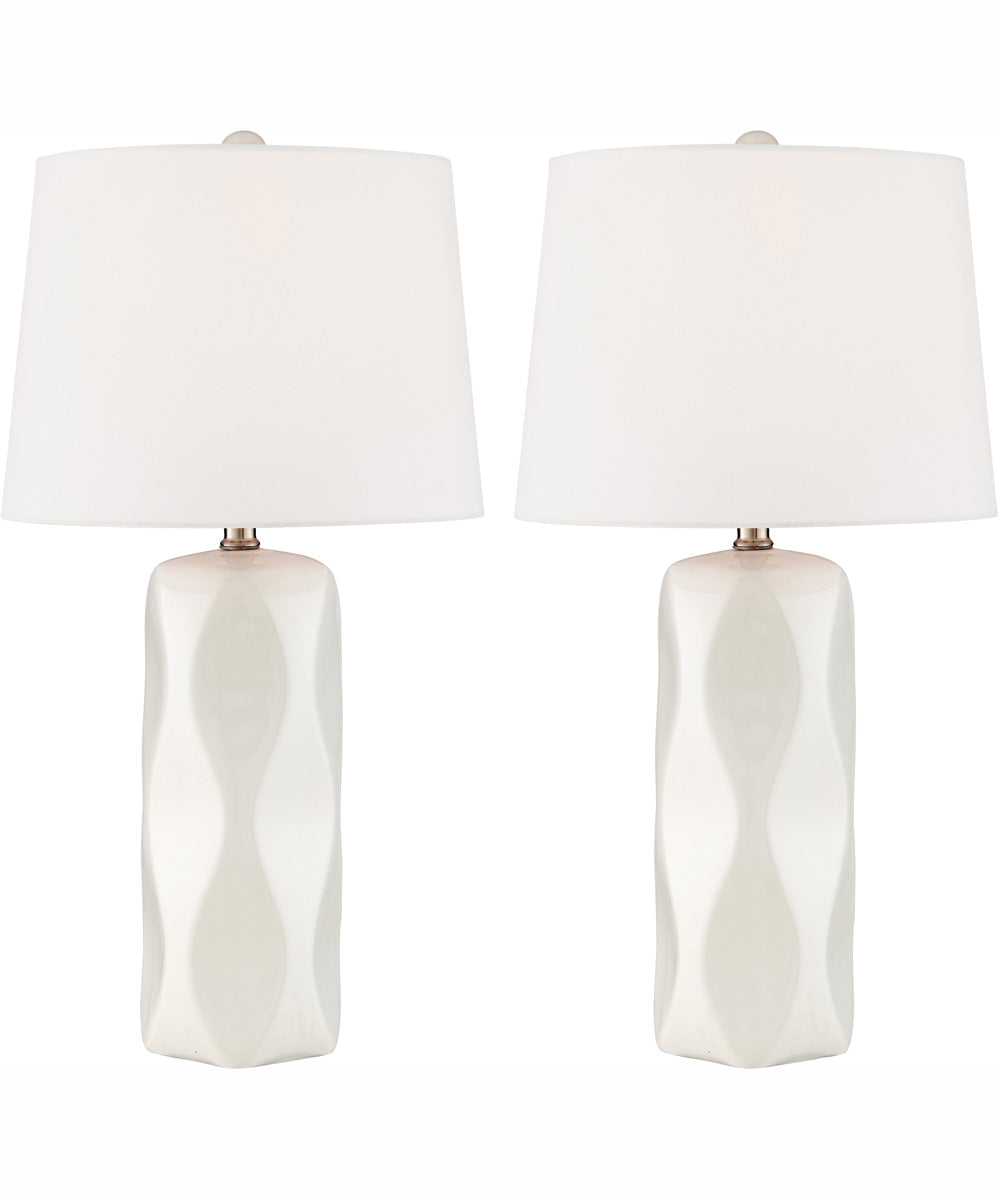 Odelia 2-Light 2 Pack-Table Lamp White Ceramichrome/ White Linen